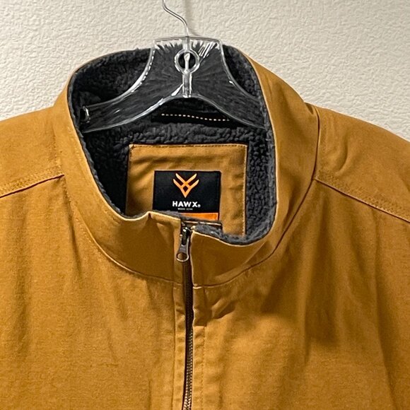 HAWX Men's Khaki Canvas Faux Sherpa Lined Work Vest, Light Brown/Tan - 2XL - Picture 6 of 16
